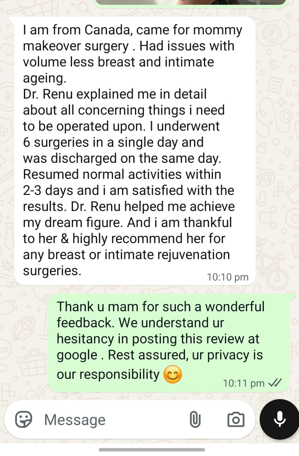 Patient message 3